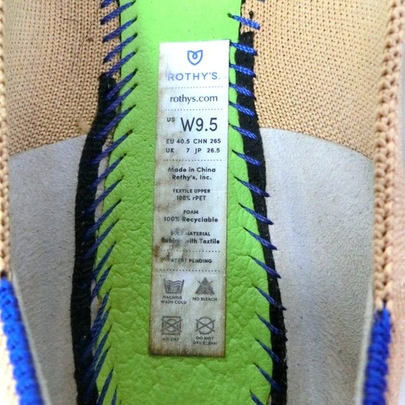 Rothy's The Point Women's Size 9.5 Shoes Camel Tan Patterned Soles Women's Flats - Picture 10 of 11